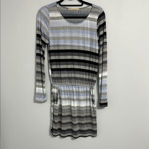 Big Star Striped Dress - Black, Gray, White